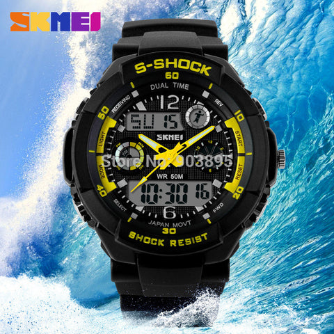 S SHOCK 2015 New SKMEI Luxury Brand Men Military Sports Watches Digital LED Quartz Wristwatches rubber strap relogio masculino