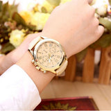 New Design Women's Fashion Geneva Roman Numerals Faux Leather Analog Quartz Wrist Watch