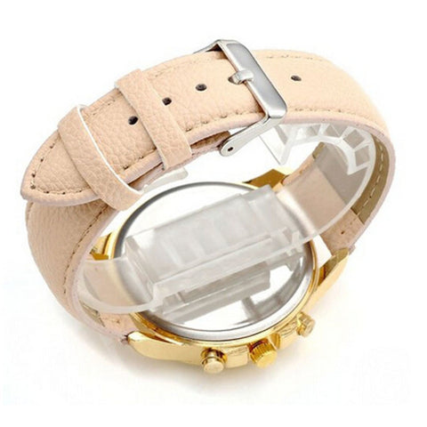 New Design Women's Fashion Geneva Roman Numerals Faux Leather Analog Quartz Wrist Watch