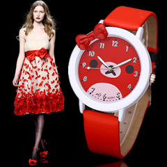 Cartoon Watch with Bowknot Design Best Gift for Child.Children Watches Luxury Brand Ladies Wristwatches Cute Move Pretty Hours