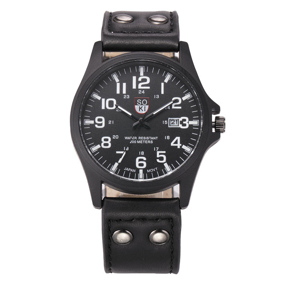 Men Canvas Casual Watch Luxury SOKI High-grade Calendar Quartz Watch Nylon  Strap Male Sports Military Wristwatch Horloge Clock