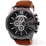 Hot Marketing 2016 Luxury Men Watch Analog Sport Steel Case Quartz Dial Leather Wrist Watch F03