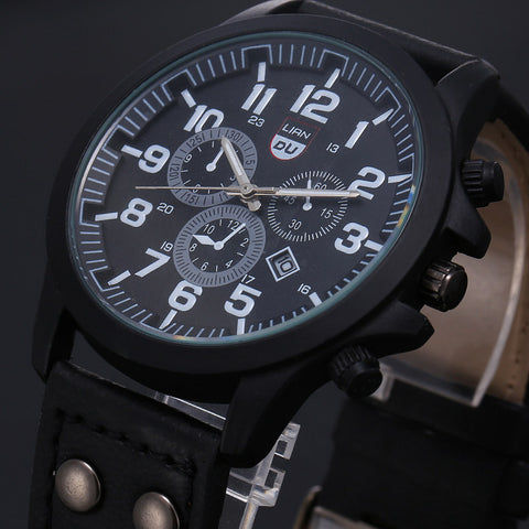 Men's Luxury Watches Liandu Style Brand Sports Watches 2015 Quartz Watch Casual Men Military Waterproof Leather Watch AB568