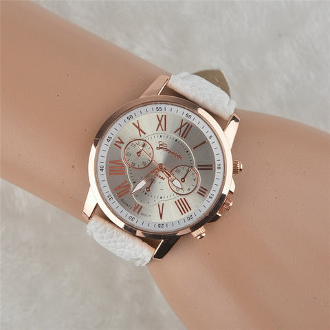 New 2015 Women Dress Watches Fashion Geneva Women Watches Leather Quartz Watch Casual Wristwatch Montre Femme Relojes Mujer 2015