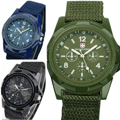 Cheap !2015 New Arrival Men's Watches Solider Military Army Sport Style Canvas Belt Luminous Quartz Wrist Watch Three Colors