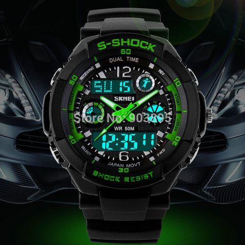S SHOCK 2015 New SKMEI Luxury Brand  Men Military Sports Watches Digital LED Quartz Wristwatches rubber strap relogio masculino