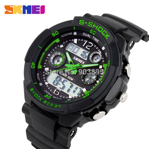 S SHOCK 2015 New SKMEI Luxury Brand  Men Military Sports Watches Digital LED Quartz Wristwatches rubber strap relogio masculino