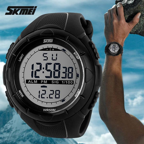 Hot Sale SKmei 1025 Men's Military Watch Sports Watches, 5ATM Dive Swim Climbing LED Digital Fashion Outdoor Men Wristwatches