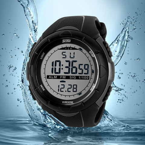 Hot Sale SKmei 1025 Men's Military Watch Sports Watches, 5ATM Dive Swim Climbing LED Digital Fashion Outdoor Men Wristwatches