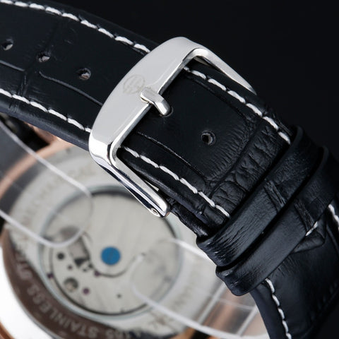 Stock In Russian Luxury Brand FORSINING Genuine Leather Strap Automatic Mechanical Watch Calendar Date Men Sports Wristwatch